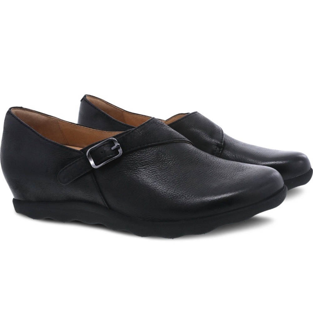 EUC Dansko Marisa hidden wedge flats almond toe comfort shoe 37 6.5 7 7.5 black